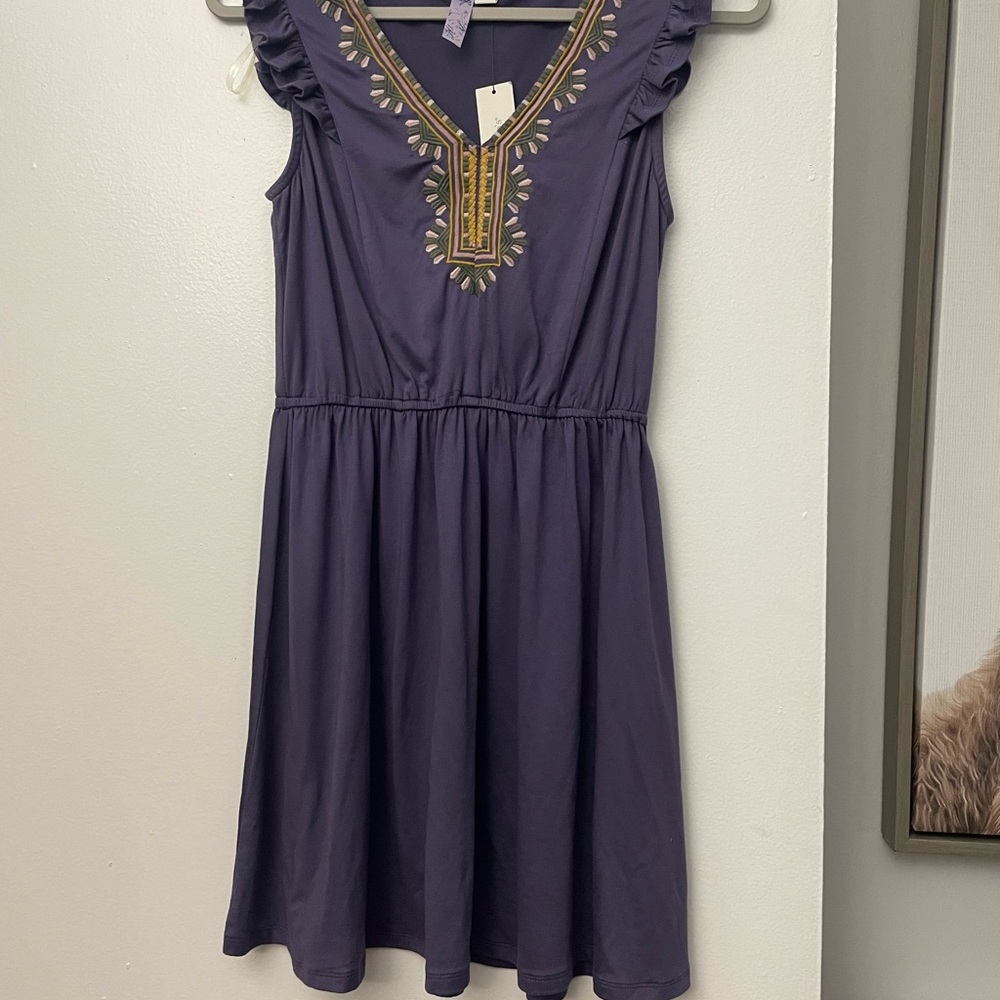 Francesca's Collections Purple Ruffled Embellished Sundress